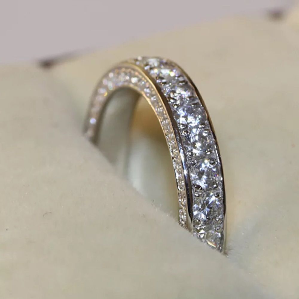 💎A067💎 ELEGANT 18K WHITE GOLD PAVE INFINITY DIAMOND RING - Picture 3 of 7